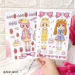 پک 4 برگی استیکر دختر